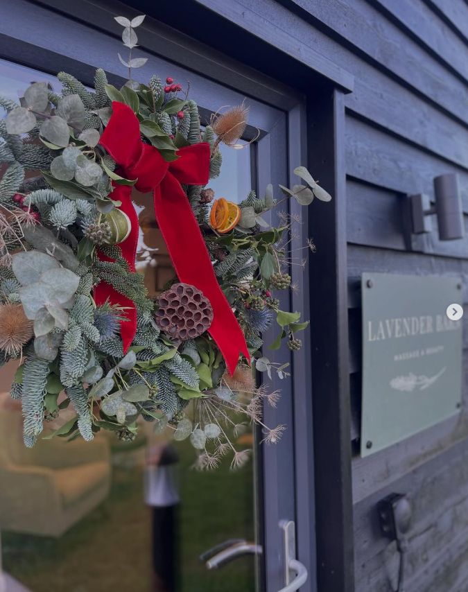 Festive decorations in the salon at Christmas