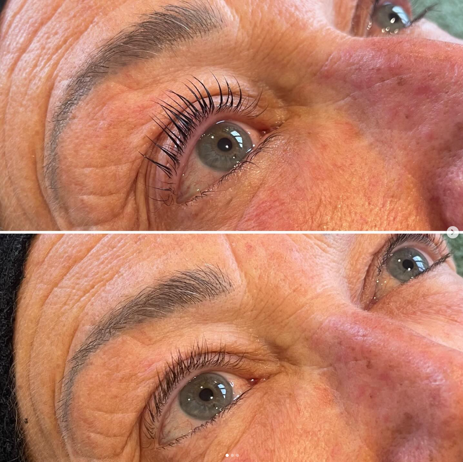 Eye treatment and lash tint results at Lavender Barn